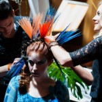 Stylists from Antonino Salon in Birmingham demonstrate innovative styling techniques on stage.